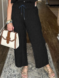 Size Button-Up Shirt and Wide-Leg Pants Set Plus Size DJPT