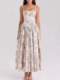 Print Square Neck Maxi Cami Dress DJPT