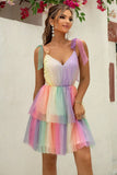 Tie-Shoulder Layered Dress DJPT
