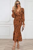 V-Neck Smocked Midi Dress DJPT