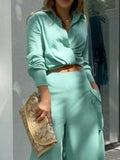 Size Long Sleeve Top and Pants Set Plus Size DJPT