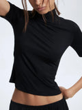 Neck Short Sleeve Top and Pants Set DJPT