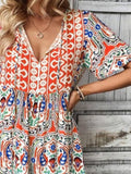 Tie Neck Short Sleeve Dress DJPT