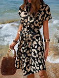 Notched Tie Waist Midi Dress DJPT
