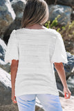 Lace Trim Bubble Sleeve Blouse DJPT