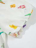 Print Notched Short Sleeve Dress DJPT