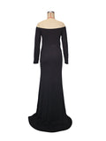 Side Split Mermaid Off Shoulder Bodycon Photoshoot Maternity Maxi Dress Maternity