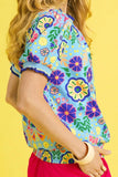Retro Floral Puff Sleeve Top DJPT