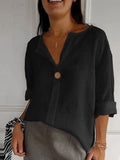 Size Casual Notched Drop Shoulder Blouse Plus Size DJPT