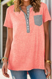 Size Half Button Short Sleeve T-Shirt DJPT
