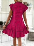 Size Ruffled Layered Printed Mini Dress Plus Size DJPT