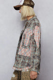 Plaid Patchwork Long Sleeve Shirt with Raw Edge Detail DJPT