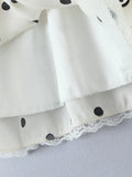 Dot Halter Mini Dress with Lace Trim DJPT