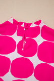 Pattern Frilled Collar Flutter Sleeve Top DJPT