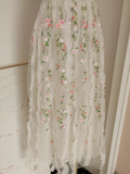 A line V Neckline Lace Tulle Floral Dinner Party Dresses Birthday Outfits SD390