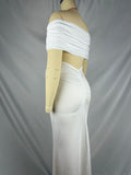 White Ruched Off Shoulder Backless Bodycon Elegant Cocktail Party Gown Maternity Photoshoot Baby Shower Maxi Dress Maternity