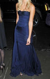Mermaid Strapless Floor Length Navy Blue Evening Dress Prom Dresses SD1657 HZ0628