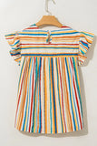Striped Cap Sleeve Blouse DJPT