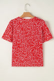 Floral Printed Half Sleeve Knotted V Neck Blouse DJPT