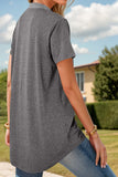 Size Half Button Short Sleeve T-Shirt DJPT