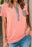 Size Half Button Short Sleeve T-Shirt DJPT