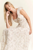 By Jane Full Size Ruffle Sleeve Tiered Maxi Dress Plus Size DJPT