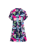 Button Down Short Sleeve Dress DJPT