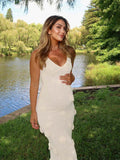 Spaghetti Strap Backless 3D Flowers Maternity Maxi Dress Maternity