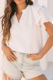 Notched Short Sleeve Blouse DJPT