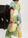 Round Neck Puff Sleeve Dress DJPT
