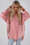 Texture Round Neck Long Sleeve Blouse DJPT