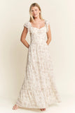 By Jane Full Size Ruffle Sleeve Tiered Maxi Dress Plus Size DJPT