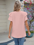 Neck Ruffled Layered Sleeve Blouse DJPT