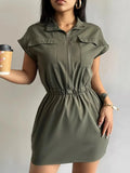 Front Short Sleeve Mini Dress DJPT