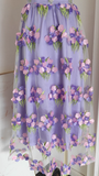 A line Straps Sleeveless Lilac Floral Party Dress Short Birthday Outfits SD383