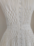 A line V neckline White Lace Vacation Dress Short Birthday Dresses SD177
