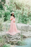 Women's Lace Pregnant Women Tail Short-Sleeved Dress Photography Flying Sleeve Dress 8919 (Special Price) Maternity