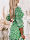 Size Ruffled Hem Floral Dress Plus Size DJPT