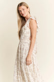 By Jane Full Size Ruffle Sleeve Tiered Maxi Dress Plus Size DJPT