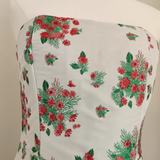 A line Strapless Sleeveless Red Floral Party Dress Short Birthday Dresses SD352