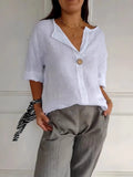 Size Casual Notched Drop Shoulder Blouse Plus Size DJPT