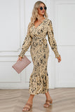 V-Neck Smocked Midi Dress DJPT