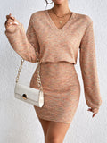 Lace Detail V-Neck Mini Dress DJPT