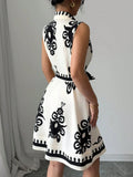Sleeveless Tie Waist Mini Dress DJPT