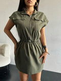 Front Short Sleeve Mini Dress DJPT