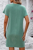 Ribbed Striped Short Sleeve Mini Tee Dress DJPT