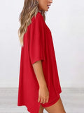 Size Oversized Slit Round Neck Top and Shorts Lounge Set Plus Size DJPT