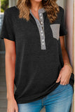 Size Half Button Short Sleeve T-Shirt DJPT