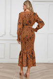 V-Neck Smocked Midi Dress DJPT