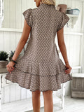 Size Ruffled Layered Printed Mini Dress Plus Size DJPT